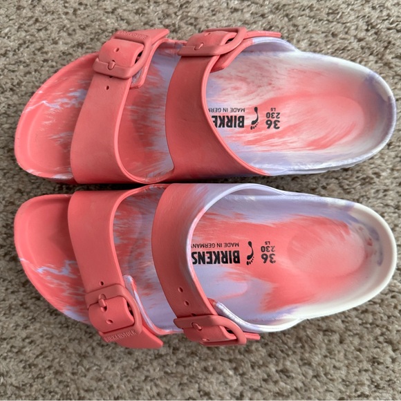 Birkenstock - Pink and Purple Tie-Dye Arizona EVA Slides - Picture 3 of 5